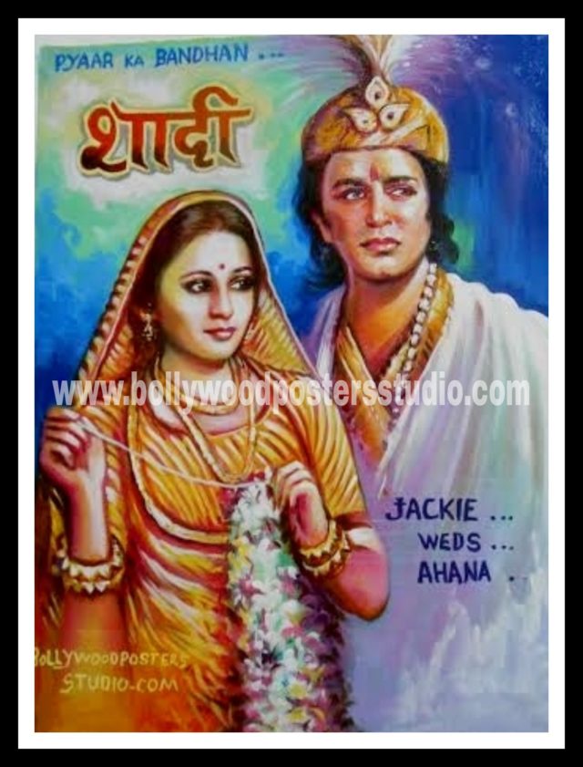 Custom hindi movie wedding themed bollywood posters