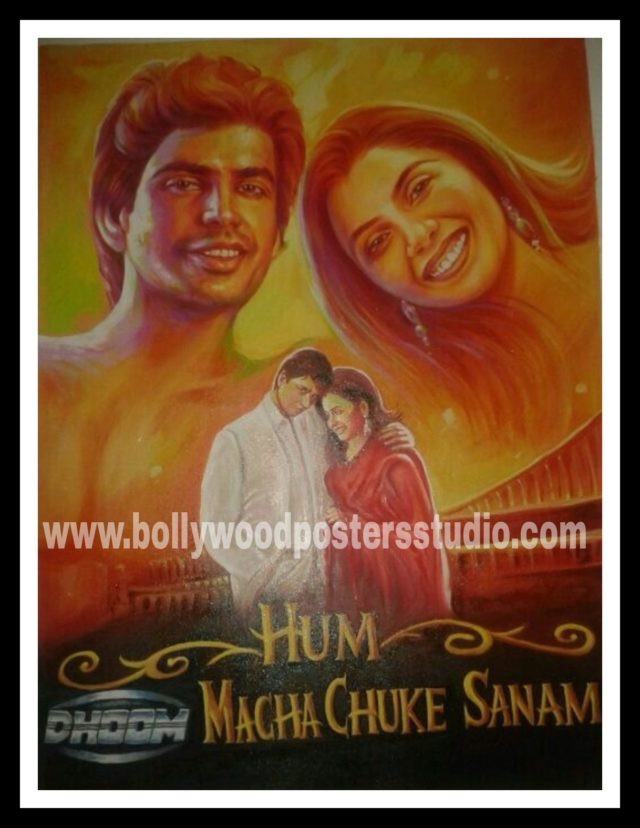 Customized Bollywood movie posters hand painted