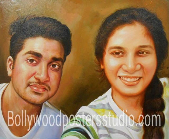 Canvas portrait paintings for personal gift