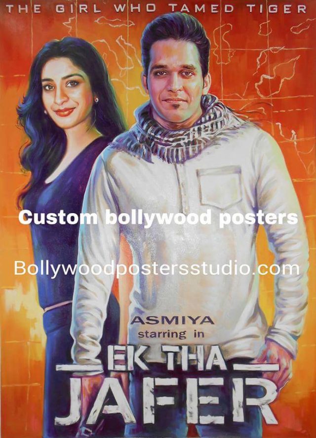 Hand painted Bollywood custom wedding posters for couple