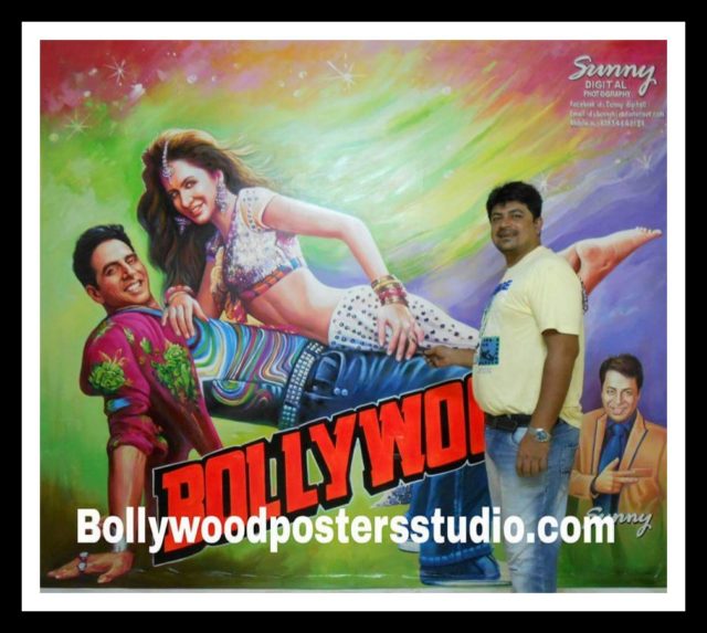 Hand painted Hindi movie billboard poster painter Mumbai