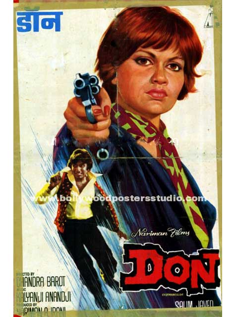 Hand painted bollywood movie posters Don - Amitabh bachchan