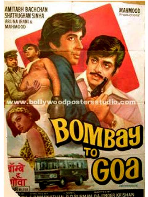 Hand painted bollywood movie posters Bombay to goa  -  Amitabh bachchan