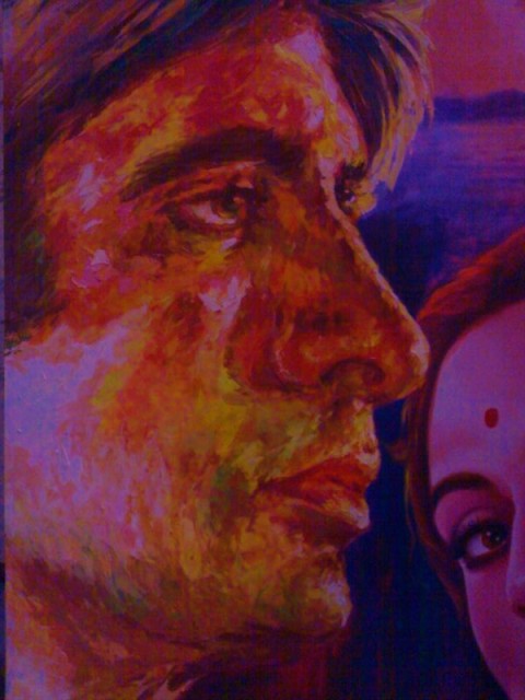Hand painted Bollywood poster on oil canvas by Bollywood poster artists Mumbai India