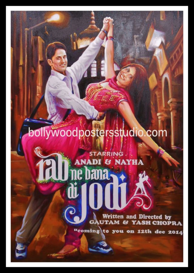 Bollywood customise poster save the date cards