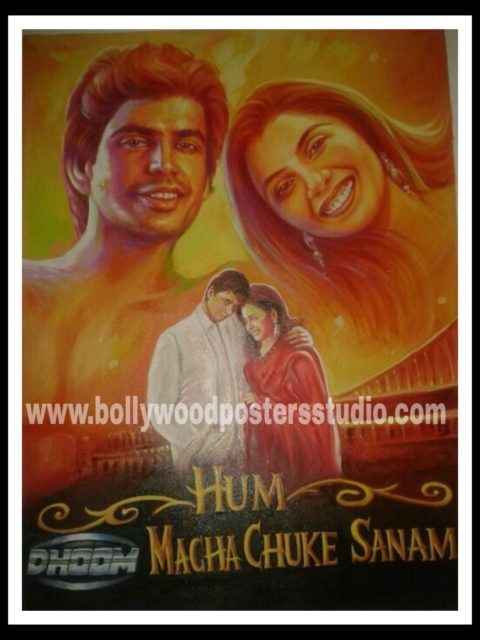 Customized Bollywood movie posters hand painted
