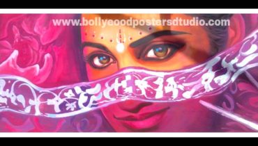 Hand painting knife art on canvas Bollywood poster