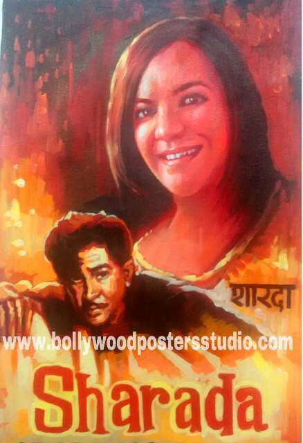 Editing photo in indian bollywood movie poster customized brush and oil paint art