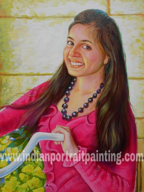 Original portrait painting from photo