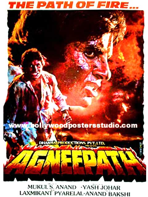 Hand painted bollywood movie posters Agneepath - Amitabh bachchan