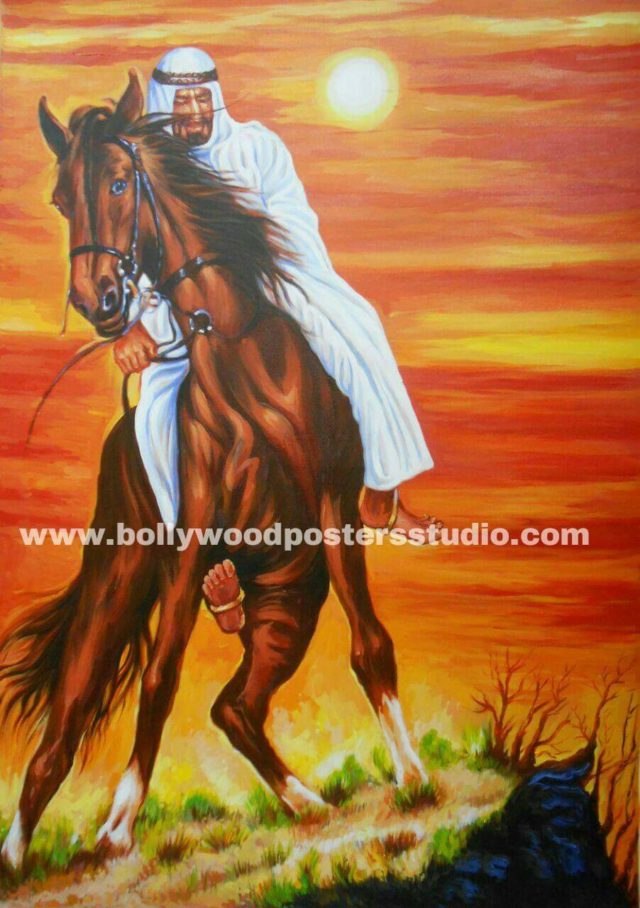 Canvas oil paint artist and painters in mumbai - indo arabic Horse painting