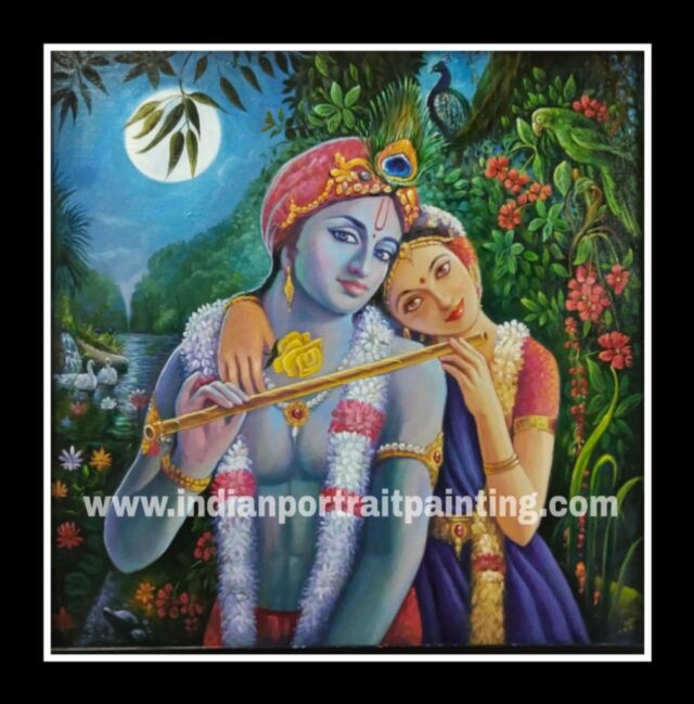 BEST CANVAS ART ON OIL CANVAS – RADHA KISHAN HAND PAINTED REPRODUCTION