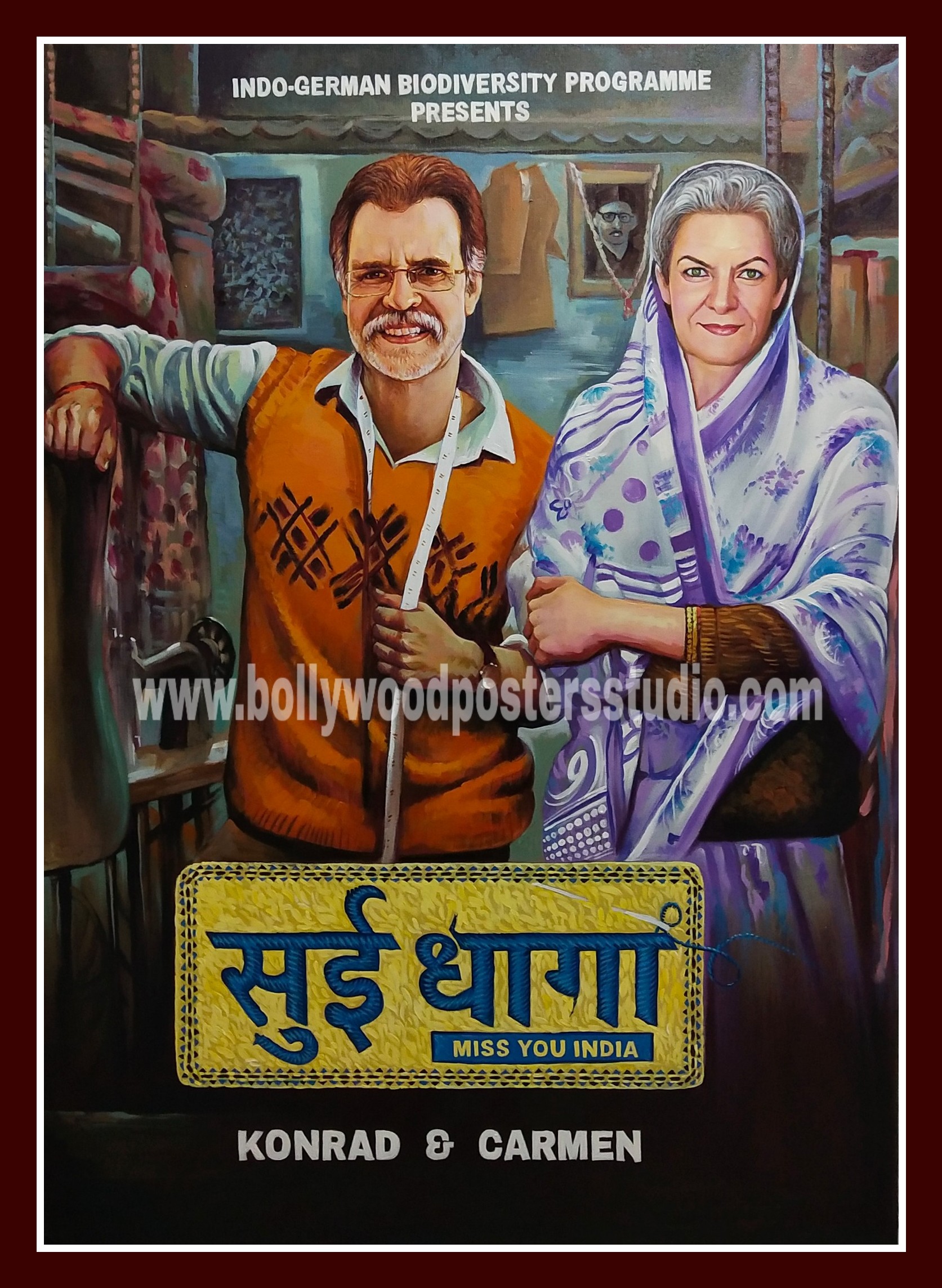 Hand painted bollywood movie poster artist