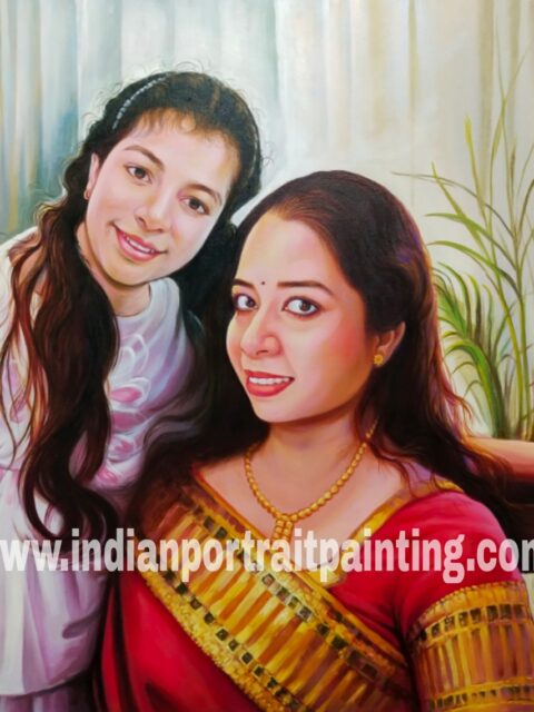 Real oil portrait painting
