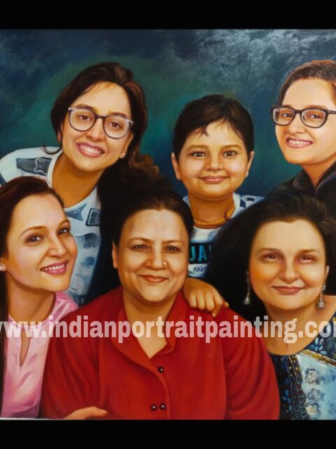 Multiple photo one canvas family portrait