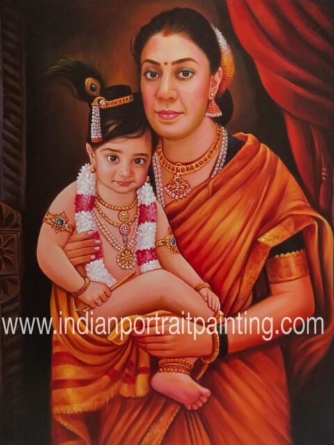 Traditional famous indian portrait recreate